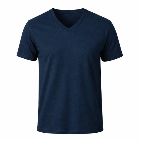 Premium Men’s Navy Blue V-Neck T-Shirt – Breathable, Comfortable & Durable