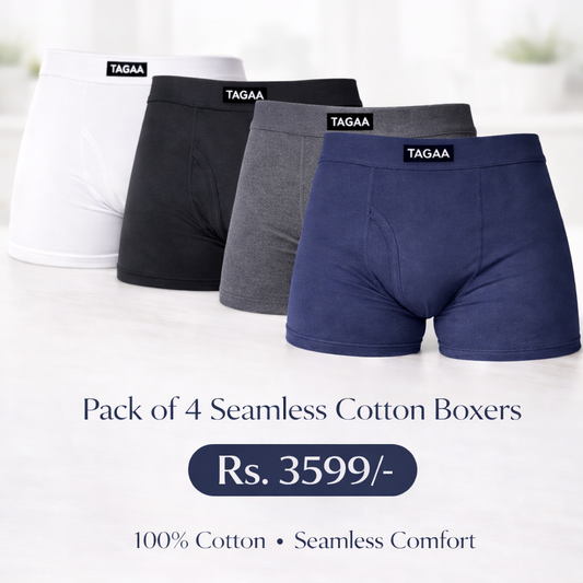 PACK OF 4 COTTON MEN BOXERS SEAMLESS