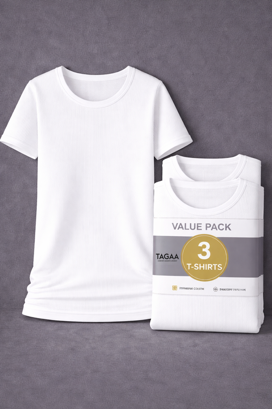 RIB VEST HALF SLEEVES PACK OF 3