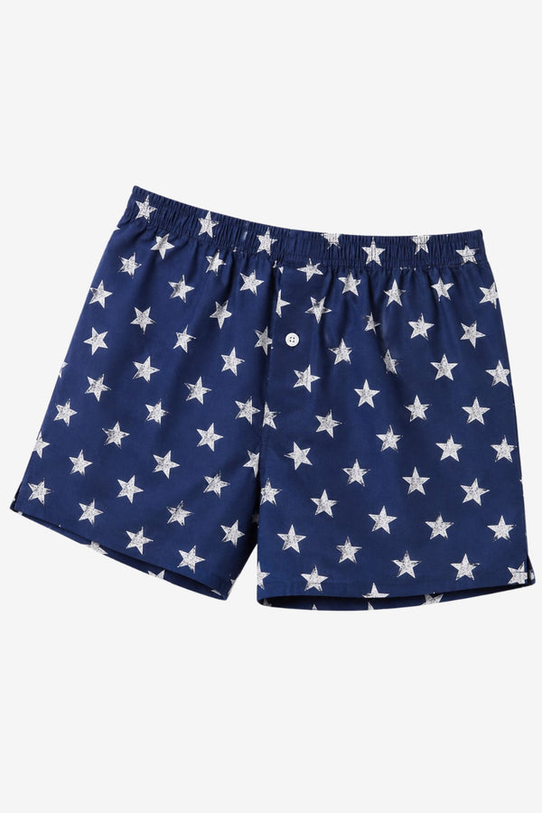 Cotton Men's Boxer - Navy Star