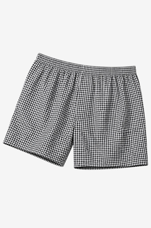 Cotton Men's Boxer - Black White Check