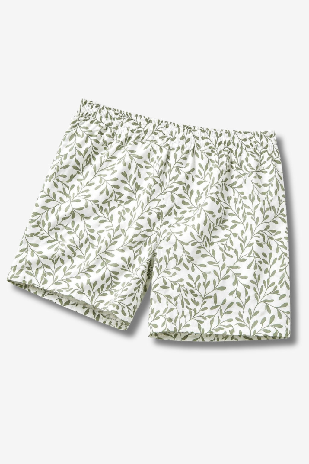 Cotton Men's Boxer - Olive Leaf Print